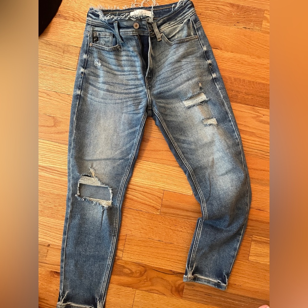 Distressed Blue Jeans KanCan